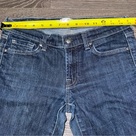 Express DPD Jeans Womens 28 (30) Low Rise Flare Dark Wash Deluxe Premium Denim - Picture 8 of 9